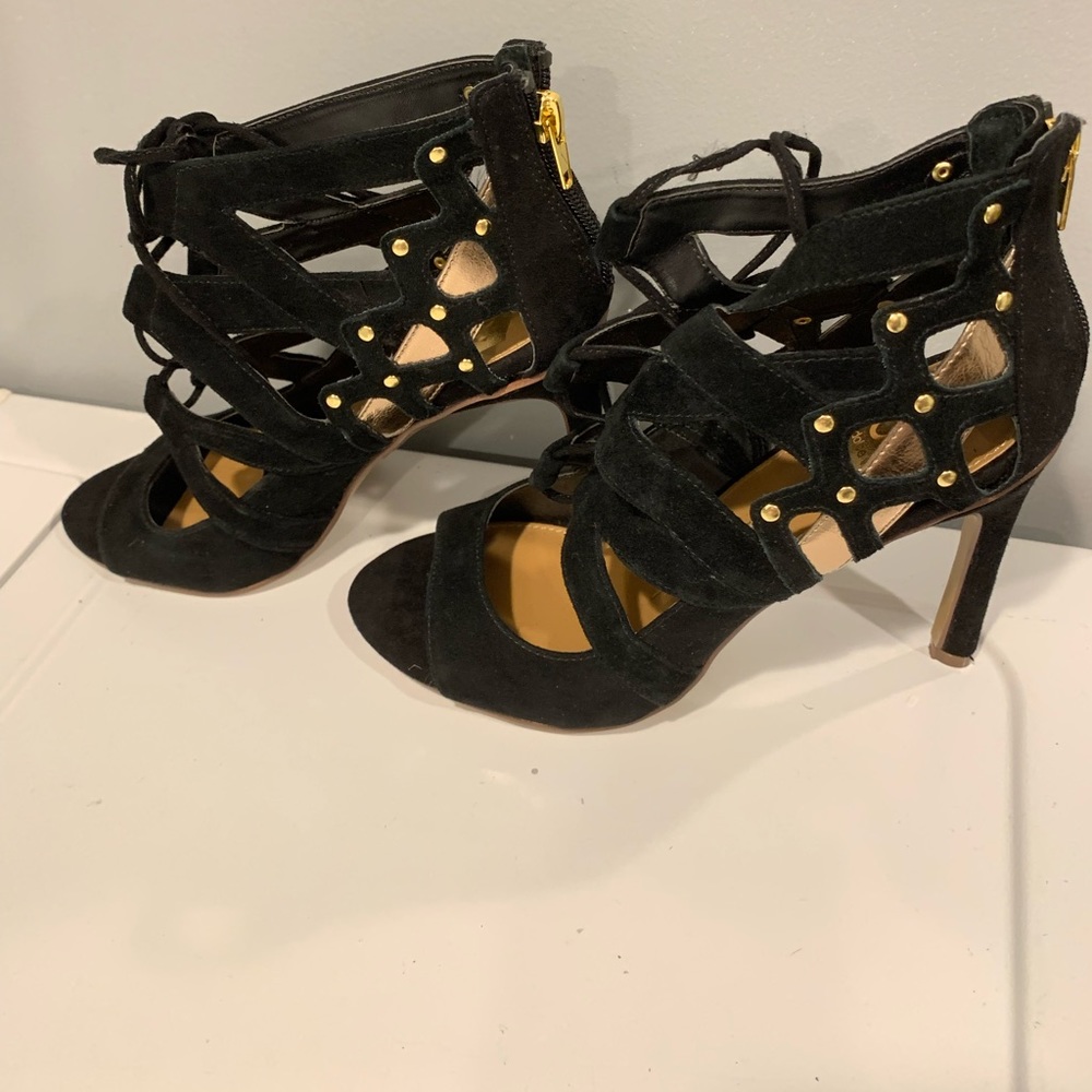 NWT Black 4” Dolce Vita Heels. Lace up.  Sz 8.5 - Picture 3 of 6